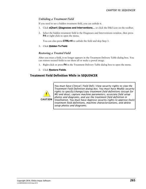 MOSAIQ User's Guide - UCSF Radiation Oncology