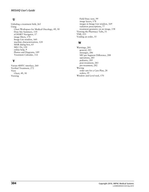 MOSAIQ User's Guide - UCSF Radiation Oncology