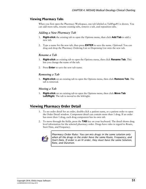 MOSAIQ User's Guide - UCSF Radiation Oncology