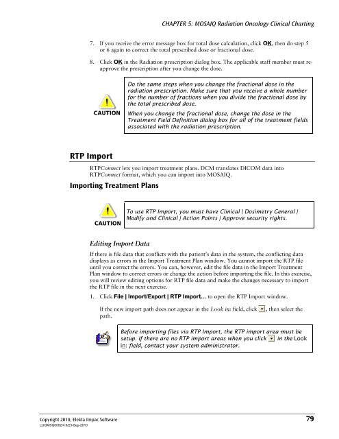 MOSAIQ User's Guide - UCSF Radiation Oncology