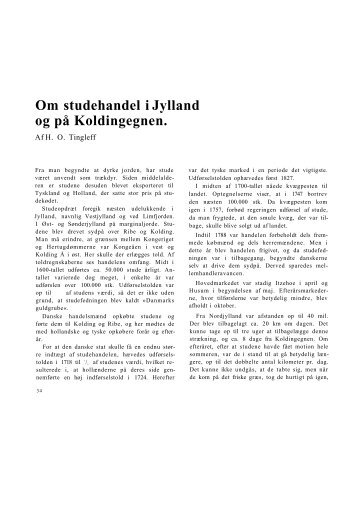 Om studehandel i Jylland og på Koldingegnen.