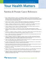 Nutrition Prostate Cancer References - UCSF Radiation Oncology