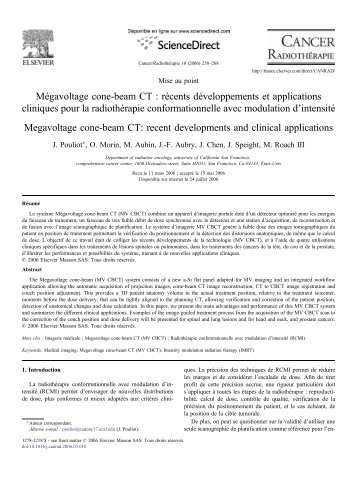 CBCT (Fig. 8) ont été particulièrement utiles pour - UCSF Radiation ...