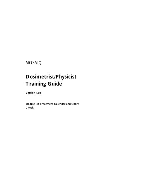 Dosimetrist/Physicist Training Guide - UCSF Radiation Oncology