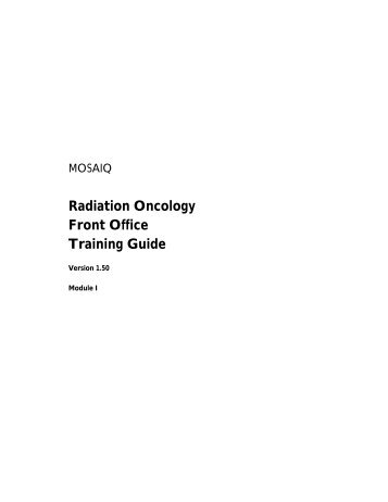 Course Evaluation: Radiation Oncology Front Office Training Guide I