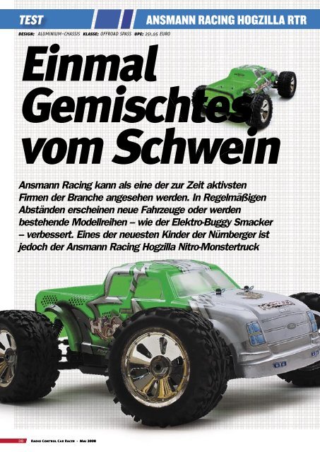 Ansmann Racing kann als eine der zur Zeit aktivsten Firmen der ...