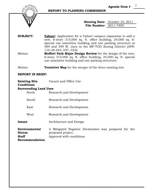 File Number - City of Sunnyvale