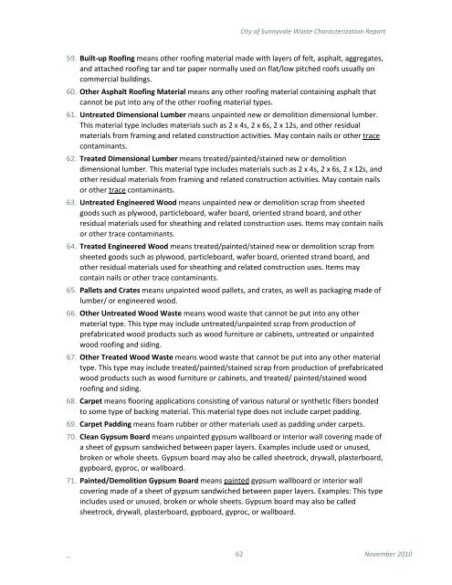 City of Sunnyvale Waste Characterization Report