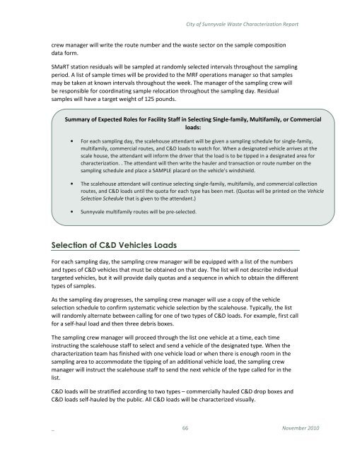 City of Sunnyvale Waste Characterization Report