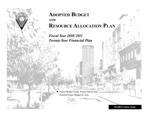 ADOPTED BUDGET RESOURCE ALLOCATION PLAN - City of ...