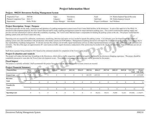 ADOPTED BUDGET RESOURCE ALLOCATION PLAN - City of ...