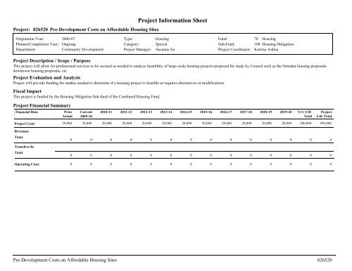 ADOPTED BUDGET RESOURCE ALLOCATION PLAN - City of ...