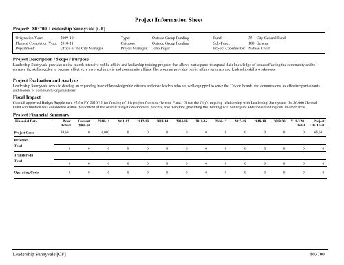 ADOPTED BUDGET RESOURCE ALLOCATION PLAN - City of ...