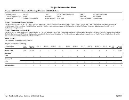 ADOPTED BUDGET RESOURCE ALLOCATION PLAN - City of ...