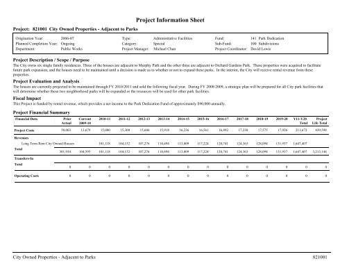 ADOPTED BUDGET RESOURCE ALLOCATION PLAN - City of ...