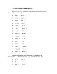 Equation Writing and Balancing II