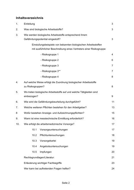 Biologische Arbeitsstoffe - Bakterien, Viren, Parasiten, Pilze in der ...