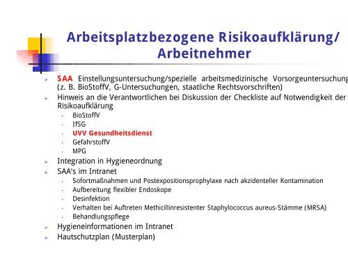 Erfahrungen mit der Umsetzung der BioStoffV im ...