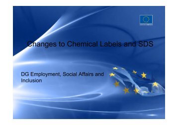 Changes to Chemical Labels and SDS - European Agency for ...