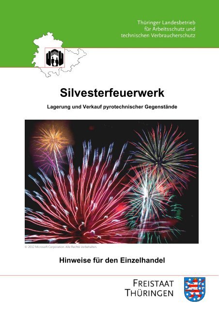 Merkblatt "Silvesterfeuerwerk"