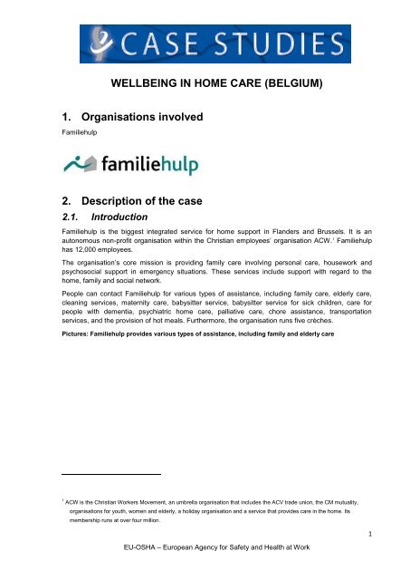 Familiehulp - European Agency for Safety and Health at Work