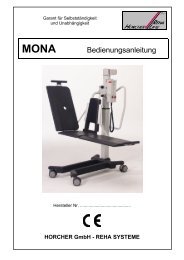 MONA Bedienungsanleitung - Horcher GmbH - Reha Systeme