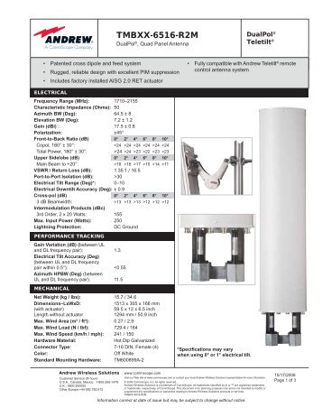 TMBXX-6516-R2M Teletilt Antenna - Launch 3 Telecom