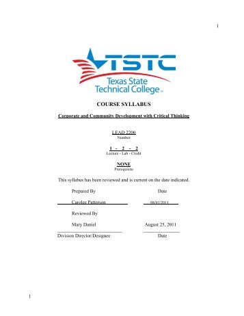 COURSE SYLLABUS - Texas State Technical College