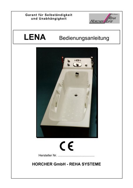 Bedienungsanleitung Pflegehubwannen LENA - Horcher GmbH ...