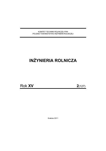 Akademia Ekonomiczna w Krakowie - Inżynieria Rolnicza - Polskie ...