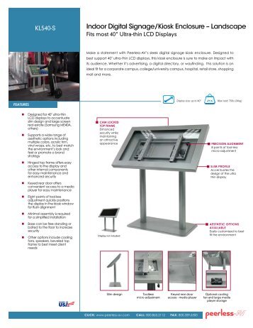 Indoor Digital Signage/Kiosk Enclosure – Landscape - Peerless-AV