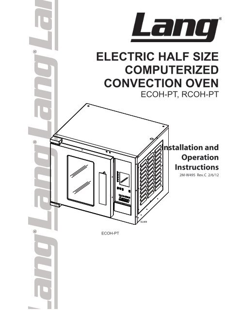 Lang Electric Half Size Computerized Convection Oven - Parts Town