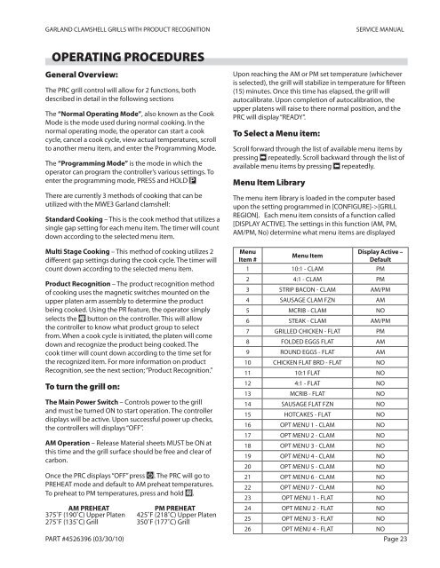 SERVICE MANUAL GARLAND CL