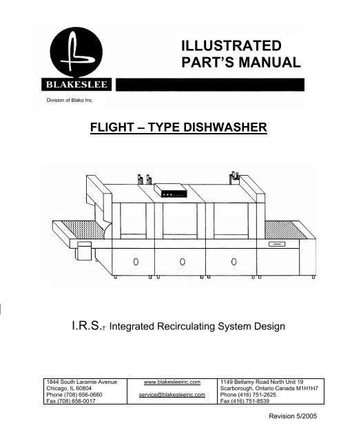 Illustrated Part S Manual Flight Type Dishwasher Parts Town