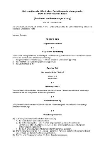 Friedhofs- und Bestattungssatzung - Landkreis Passau