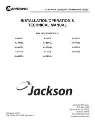 INSTALLATION/OPERATION & TECHNICAL MANUAL - Parts Town