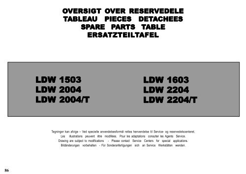 Instruktionsbog CHD LDW 1503 - 1603 - 2004 ... - Henrik A Fog A/S