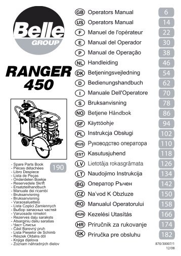 Рyкoвoдcтвo oпepaтopa Priručnik za rukovanje - Belle Group