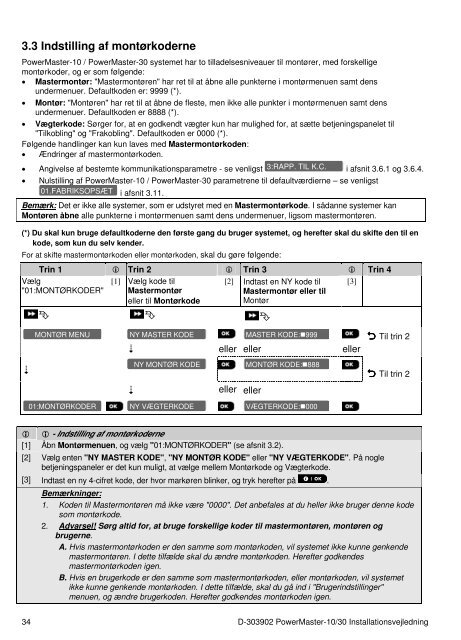 D-303902 PowerMaster-10/30 Installationsvejledning - Visonic