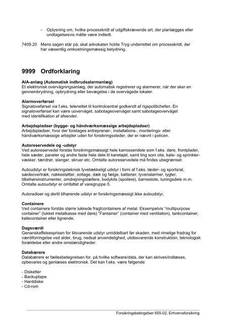 Forsikringsbetingelser 655-02 Erhvervsforsikring, juli 2005