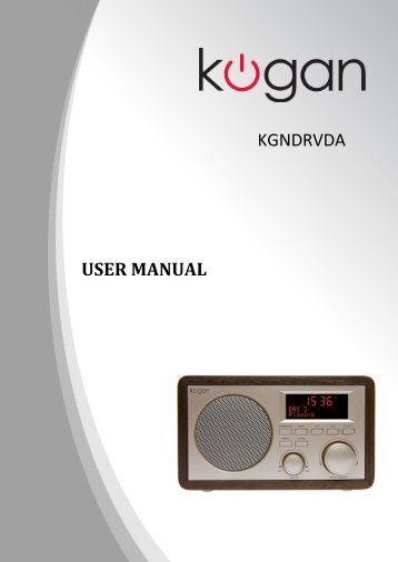 KGNDRVDA USER MANUAL - Kogan