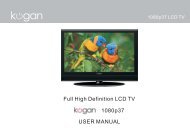 1080p37 USER MANUAL Full High Definition LCD TV - Kogan