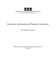 PDF file - The William Davidson Institute - University of Michigan