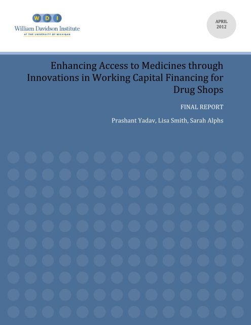 Enhancing Access to Medicines through Innovations in Working ...
