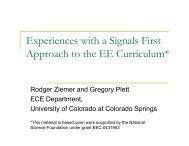 Experiences with a Signals First Approach to the - Dr. Gregory L. Plett