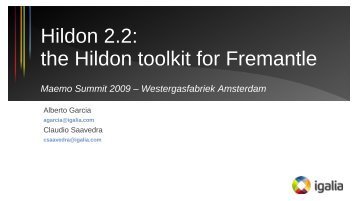 Hildon 2.2: the Hildon toolkit for Fremantle - gnome.org