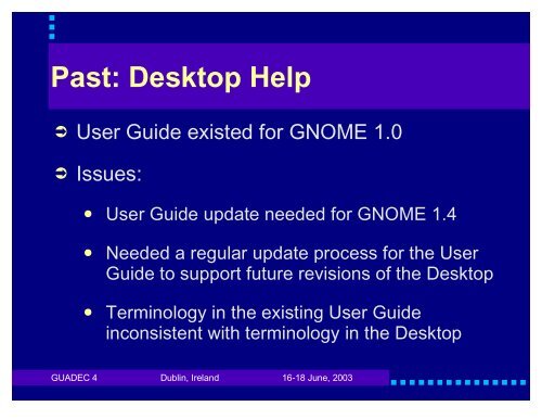 Past, Present, and Future - GNOME Project Listing