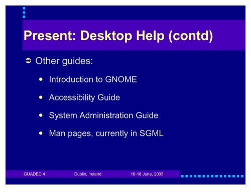 Past, Present, and Future - GNOME Project Listing