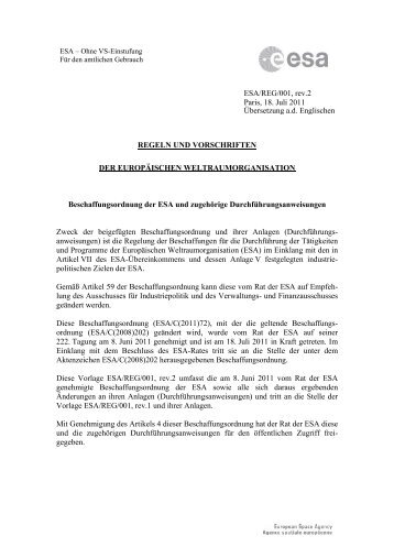 ESA – ohne VS-Einstufung