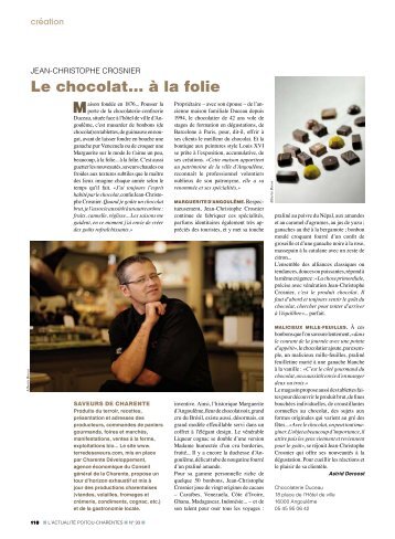 le chocolat... à la folie - L'Actualité Poitou-Charentes